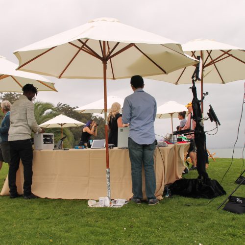 Behind the scenes of a SnapFiesta FlipBook set up.