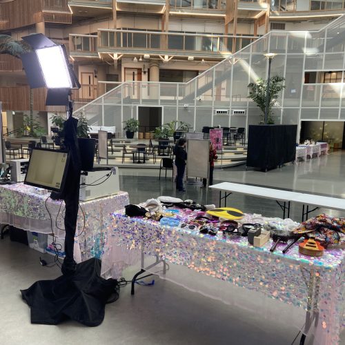 Behind the scenes of a SnapFiesta FlipBook set up.