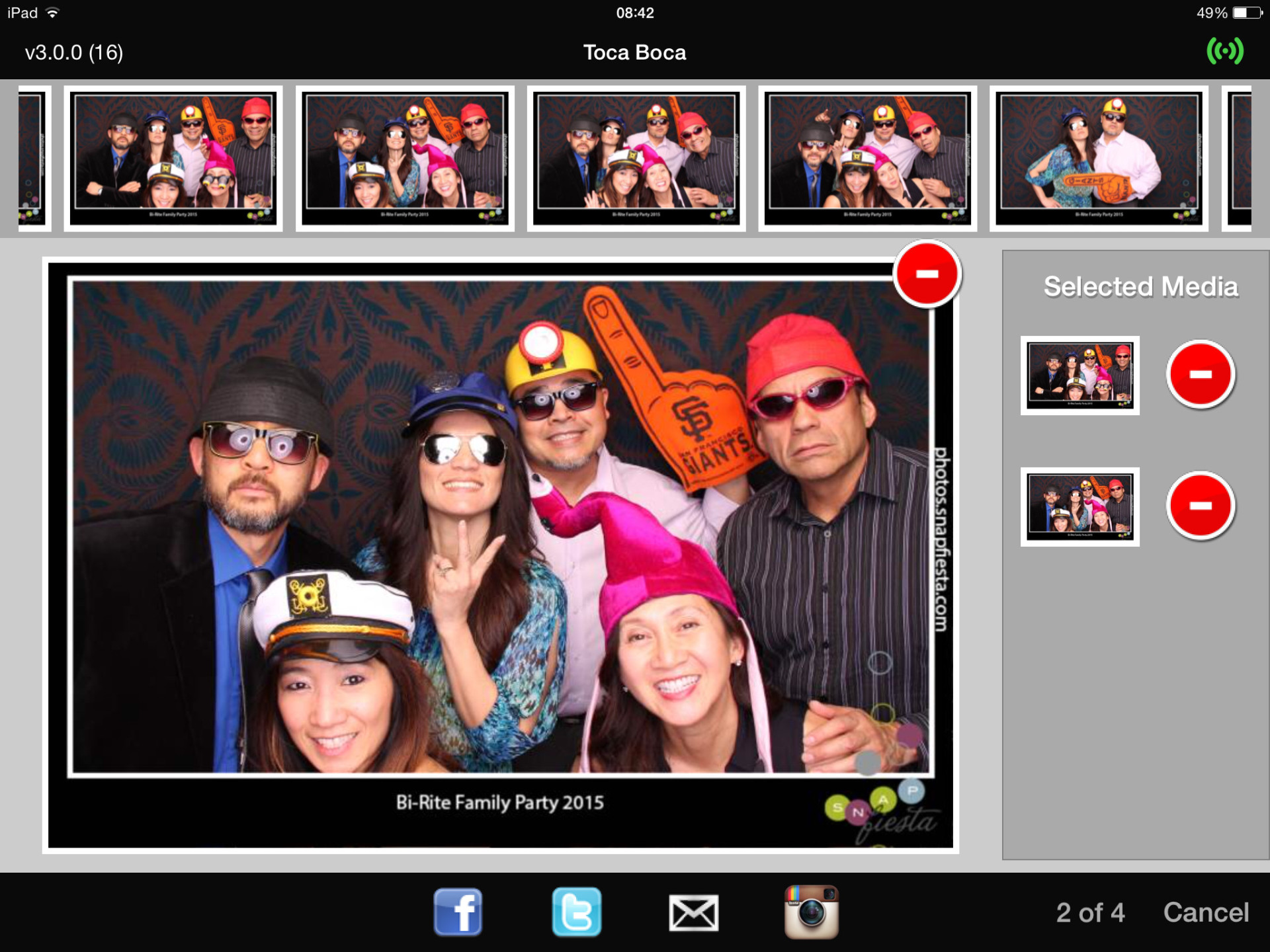 A sample of an instant digital sharing station for a wedding event.