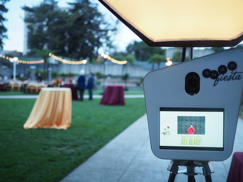 Wedding Venue set up with a classic photo booth from SnapFiesta.