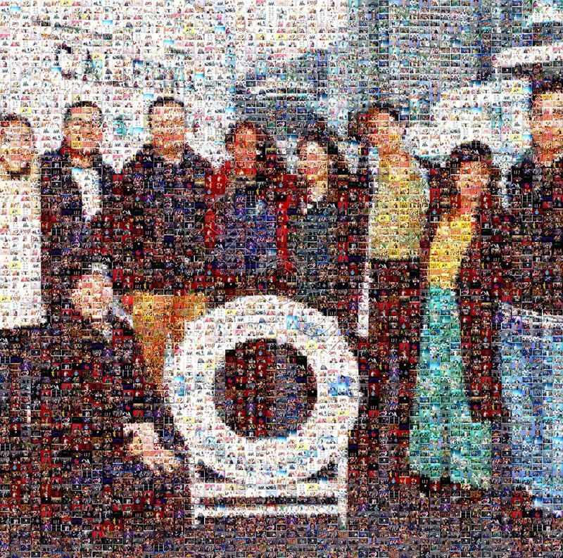 a virtual photo mosaic, a live virtual photo mosaic wall, a virtual mosaic wall for the American Heart Association, a SnapFiesta virtual photobooth, SnapFiesta's virtual photo mosaic wall