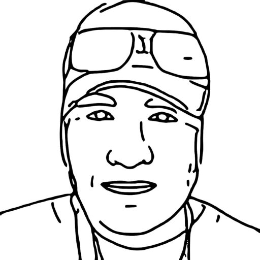 Sketch of a man with a hat on, created by Sketchbots