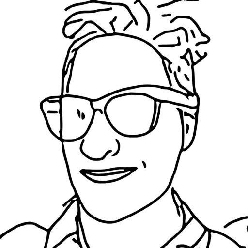 Sketch of a man wearing glasses, created by Sketchbots