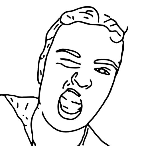 Sketch of a man winking, created by Sketchbots