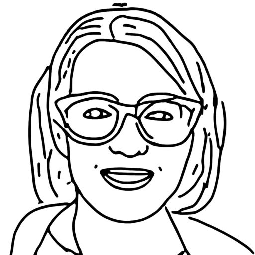 Sketch of a woman with glasses, created by Sketchbots
