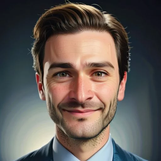 AI Portrait of a man's headshot with AI effects that appear to make him look like he is in a suit and tie.