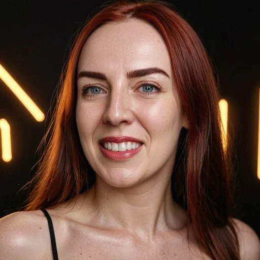 AI portrait of a woman with red hair wearing a camisole