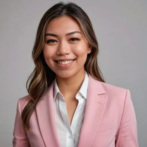 AI portrait of a woman in a pink suit