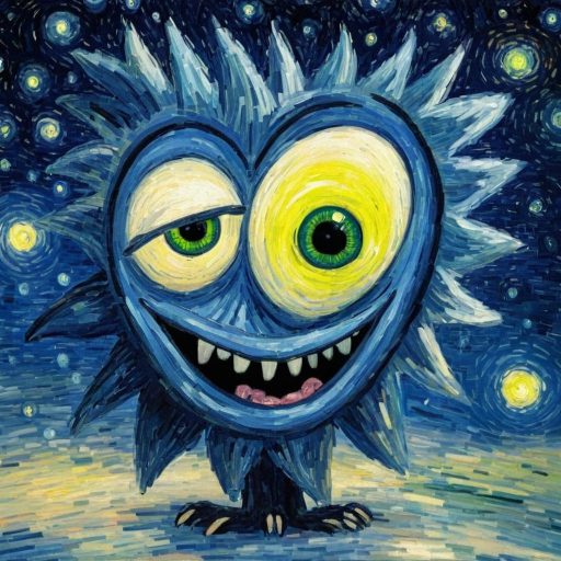 a small blue monster