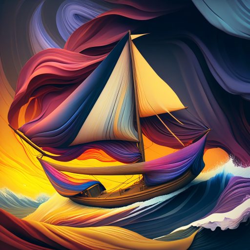 A drawing of a boat, transformed into a cartoon using the AI Scribble Studio.