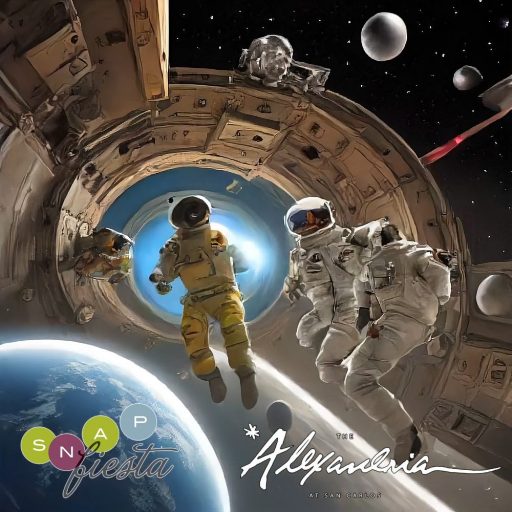 astronauts floating in space