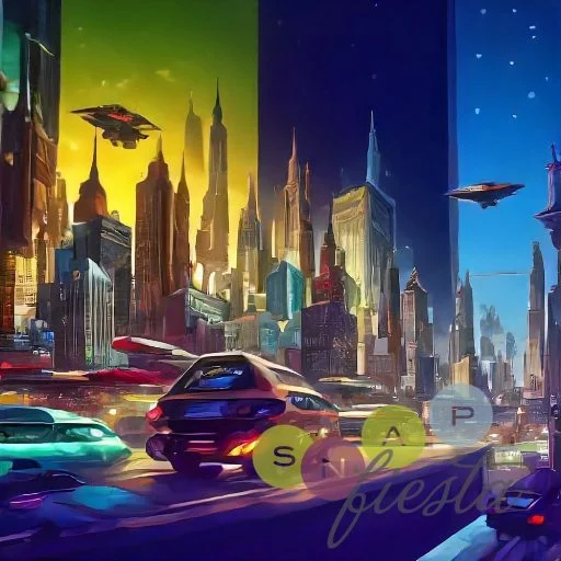a futuristic cityscape