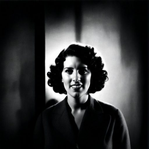 black and white AI image of a woman