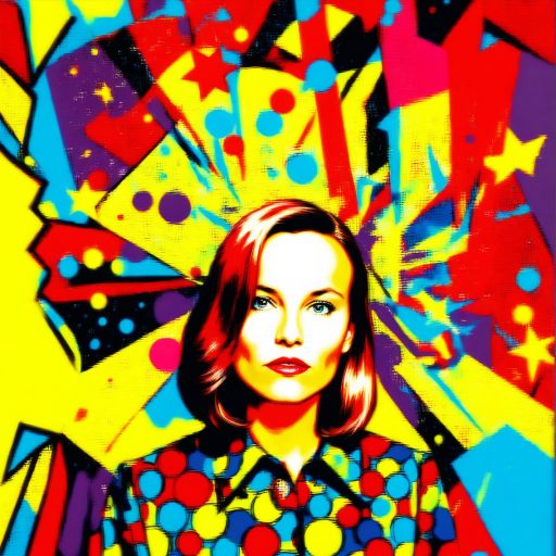 pop art image of a woman with red hair