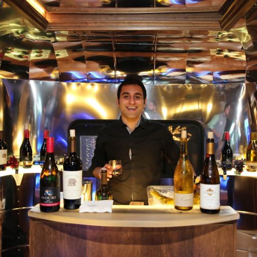 bartender in an airstream photo booth